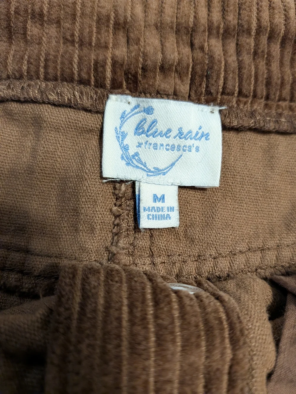 Blue Rain Brown Corduroy Button Down Mini Skirt Retro Fall - Picture 3 of 8